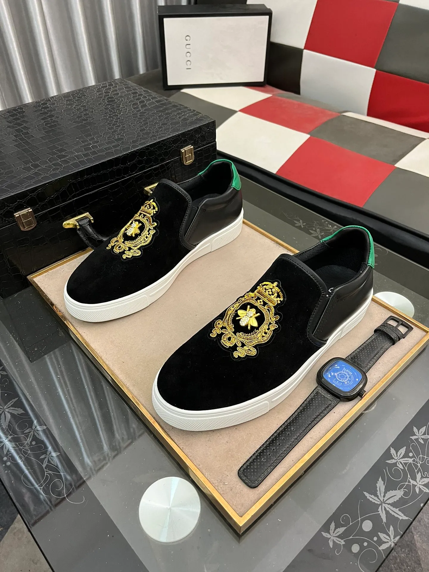 Men's Men's Shoes💰360⌚️⌚️《GUCCI》The latest hot-selling casual shoes, top brand [seduce] luxury~purchase, top~quality. Products sold at the counter [Qiang] The original fabric adopts 3D embroidery technology ➕ Comfortable sheepskin lining, available in 38-443️⃣ styles